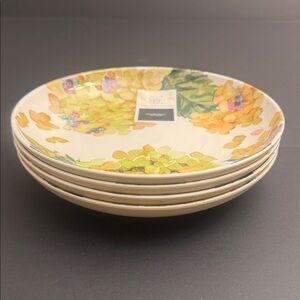 THE FARMHOUSE By Rachel Ashwell 100% Melamine Set Of 4 Pasta/Salad Bowl- 9"x1.5"
